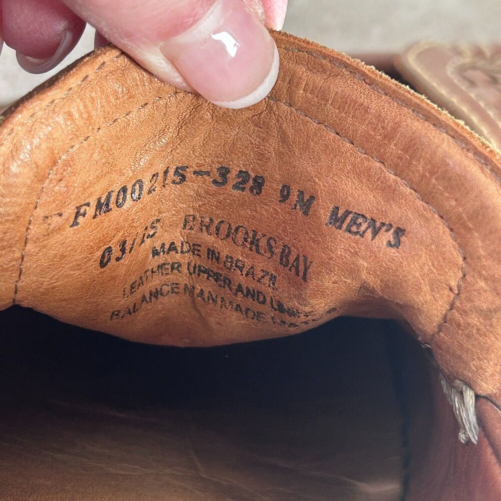 Tommy Bahama Mens Shoes  9 Brown Leather Loafers Brooks Bay Woven Vamp - Picture 8 of 11